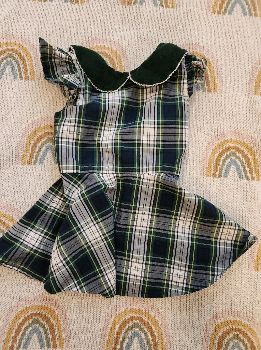 Holley & Sage 2t Handmade Plaid in Navy and Green Christmas Made In Usa